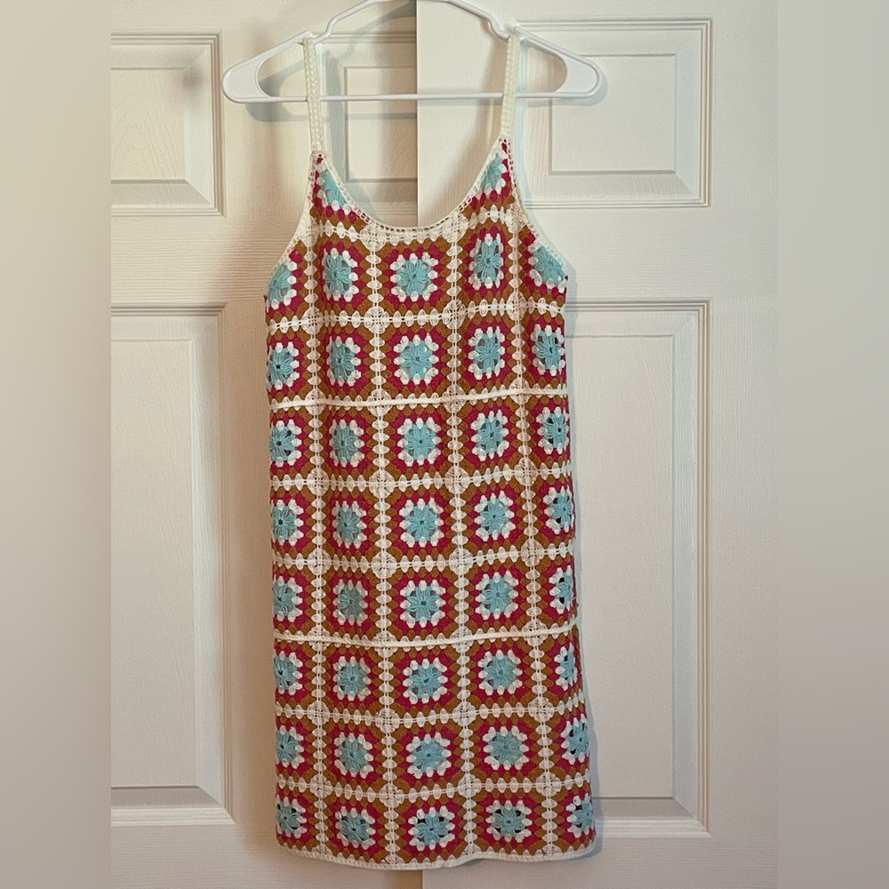 Willow & Wind EUC Boho Women’s Crochet Tank Lined Mini Dress Size S Cottagecore - Picture 2 of 12